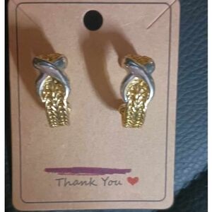 Gold and silver earrings